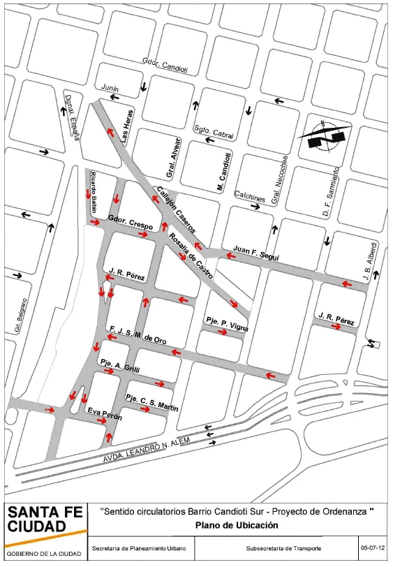 Cambiarán el sentido circulatorio de algunas calles de Candioti Sur