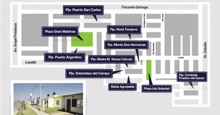 Pasajes y plazas de Barrio René Favaloro tendrán nombres de batallas de Malvinas
