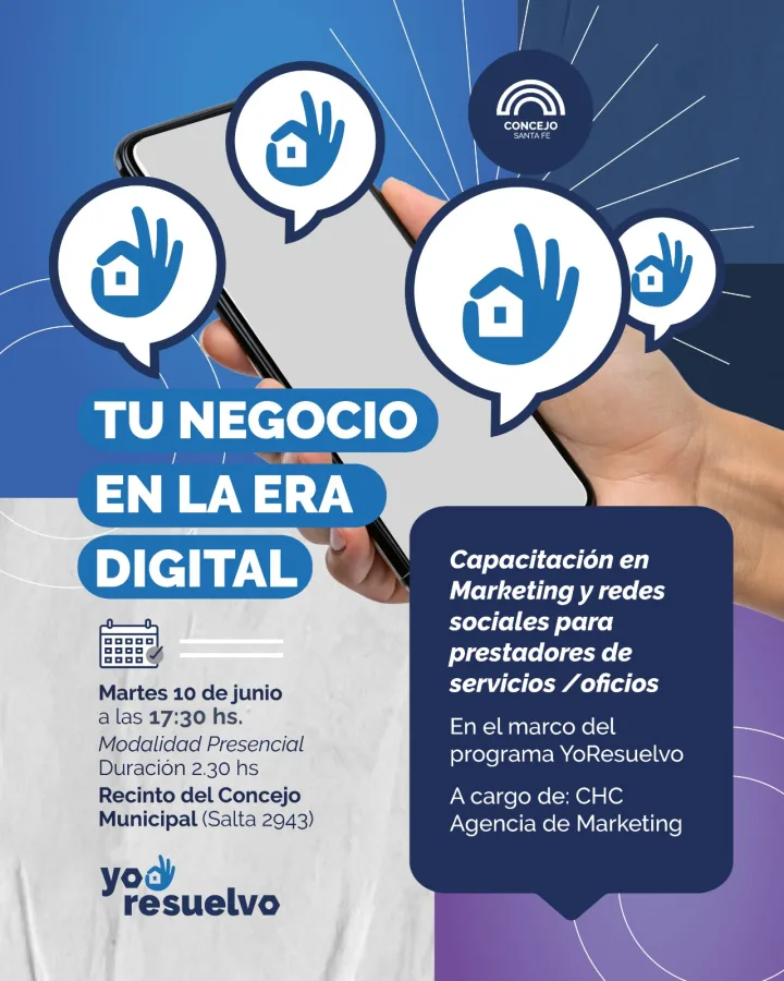 “Tu negocio en la era digital. Capacitación en Marketing y Redes Sociales para prestadores de servicios y oficios”.