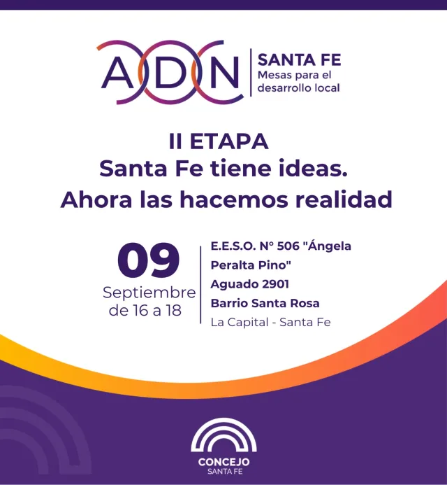 ADN II Etapa: Santa Fe tiene ideas. Ahora las hacemos realidad. Distrito Suroeste