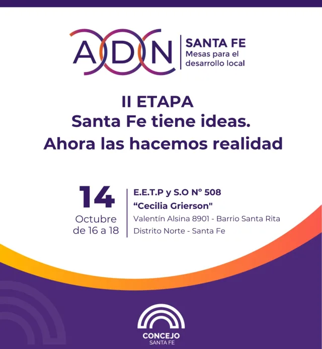 ADN II Etapa: Santa Fe tiene ideas. Ahora las hacemos realidad. Distrito Norte