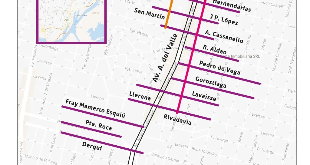 Proponen estacionar sobre el margen izquierdo en calles transversales a Aristóbulo del Valle
